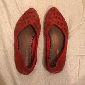 TOMS Red Fiesta Suede Women's Jutti Flats